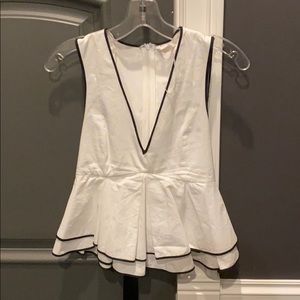 Zara white with black trim tank top